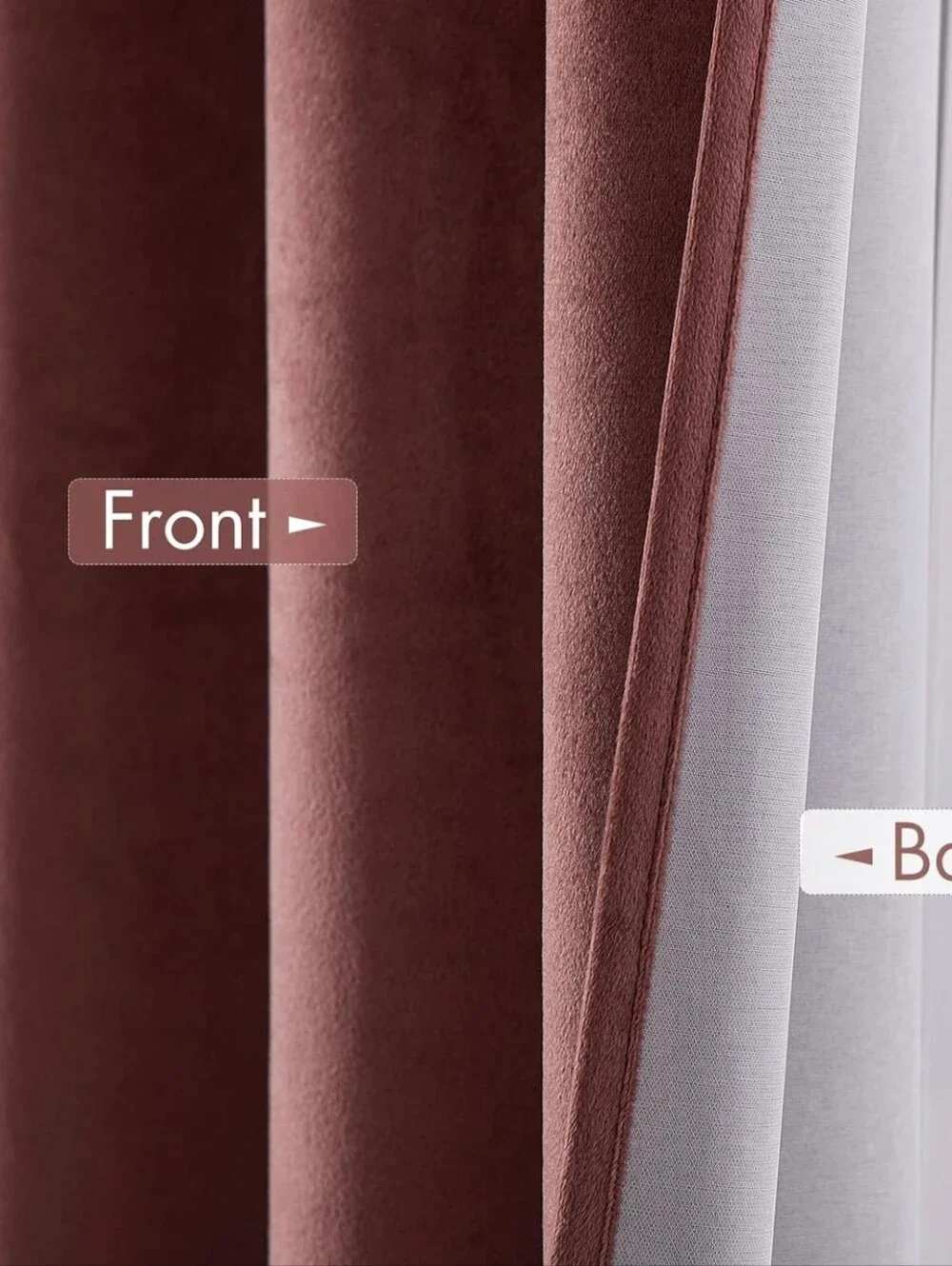 MIULEE 100% Blackout Velvet Curtains Dusty Rose Pink 108